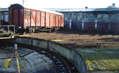 Parque ferroviario de la plataforma giratoria